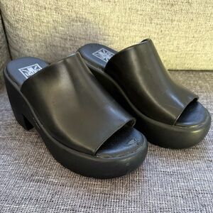 TUK Black Bubble Mule Heel 8